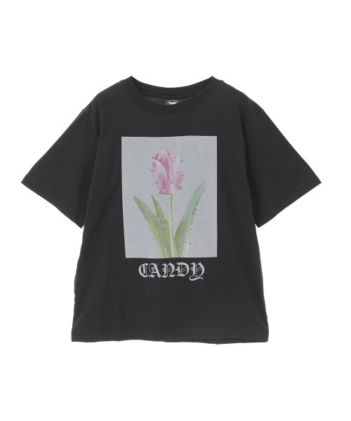 Candy Stripper(キャンディストリッパー)の「PIERCED TULIP Tシャツ(Tシャツ/カットソー・レディース・パープル/ライトブルー/ブラック/オフホワイト・M/L/XL)」の14枚目の写真