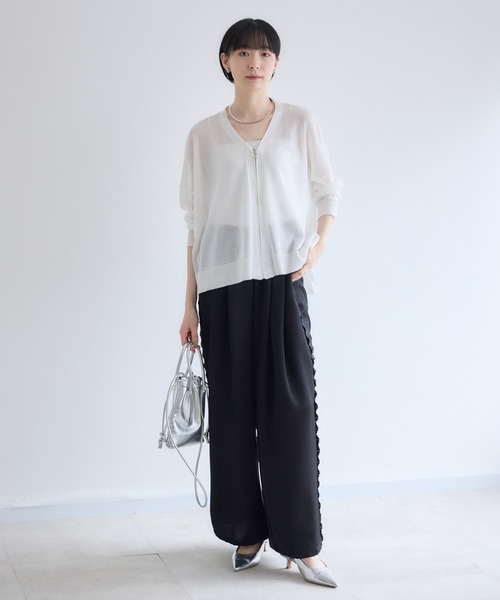 Paradise Picnic（パラダイスピクニック）の「TRANOI. ヴィンテージサテンフリルパンツ（その他パンツ・レディース・ブラック/ベージュ・FREE）」の10枚目の写真