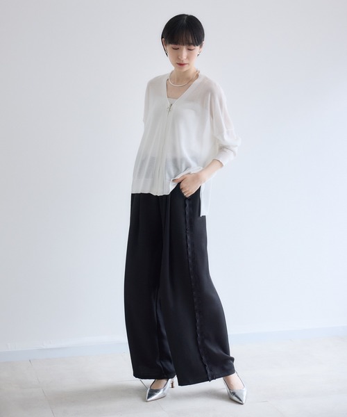 Paradise Picnic（パラダイスピクニック）の「TRANOI. ヴィンテージサテンフリルパンツ（その他パンツ・レディース・ブラック/ベージュ・FREE）」の11枚目の写真