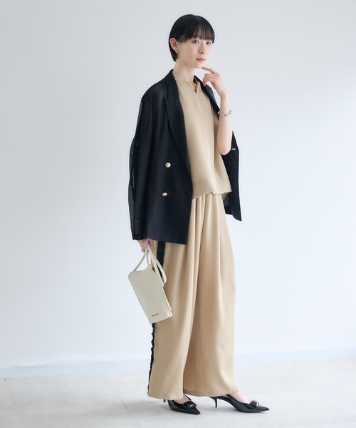 Paradise Picnic（パラダイスピクニック）の「TRANOI. ヴィンテージサテンフリルパンツ（その他パンツ・レディース・ブラック/ベージュ・FREE）」の19枚目の写真