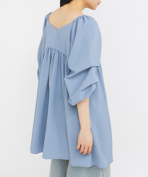 KBF（ケイビーエフ）の「タックスリーブミニワンピース（ワンピース・レディース・アイボリー/ブラック/ブルー・ONE）」の3枚目の写真