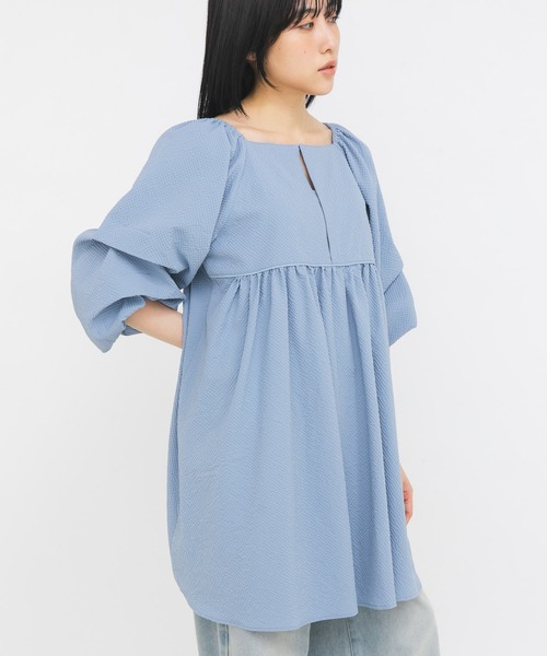 KBF（ケイビーエフ）の「タックスリーブミニワンピース（ワンピース・レディース・アイボリー/ブラック/ブルー・ONE）」の20枚目の写真