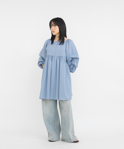 KBF（ケイビーエフ）の「タックスリーブミニワンピース（ワンピース・レディース・アイボリー/ブラック/ブルー・ONE）」の21枚目の写真