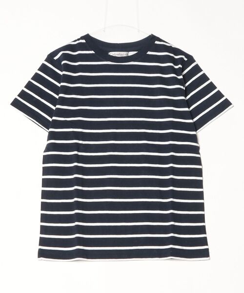 INNOCENT(イノセント)の「【T18】【Columbia Knit/コロンビア ニット】FRENCH STRIPE PREMIUM TEE(Tシャツ/カットソー・レディース・ネイビー・SMALL)」の4枚目の写真