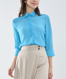 NARACAMICIE（ナラカミーチェ）の「【NARACAMICIE】幾何柄ジョーゼット七分袖シャツ（シャツ/ブラウス）」