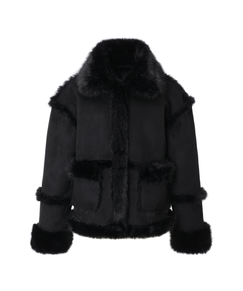 KHAKIPOINT(カーキポイント)の「Shearing Fur Mustang (black)(ムートンコート・レディース・その他・FREE)」の3枚目の写真