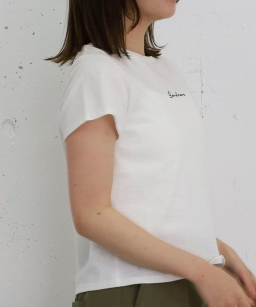 archives(アルシーヴ)の「刺繍コンパクトT(Tシャツ/カットソー・レディース・オフホワイト/ピンク/ブラウン/チャコールグレー・MEDIUM)」の17枚目の写真