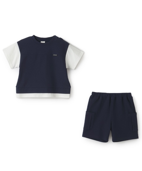 petit main(プティマイン)の「【接触冷感】ドッキングカットセットアップ(セットアップ・キッズ・エメラルド/ライトベージュ/ブルー系その他・80cm/110cm/90cm/100cm/120cm/130cm)」の10枚目の写真
