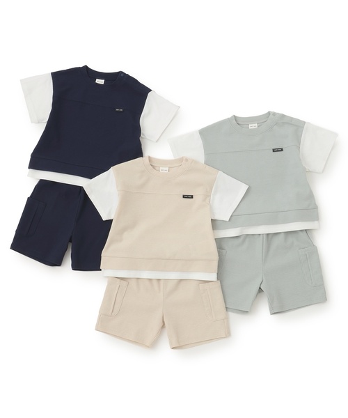 petit main(プティマイン)の「【接触冷感】ドッキングカットセットアップ(セットアップ・キッズ・エメラルド/ライトベージュ/ブルー系その他・80cm/110cm/90cm/100cm/120cm/130cm)」の21枚目の写真