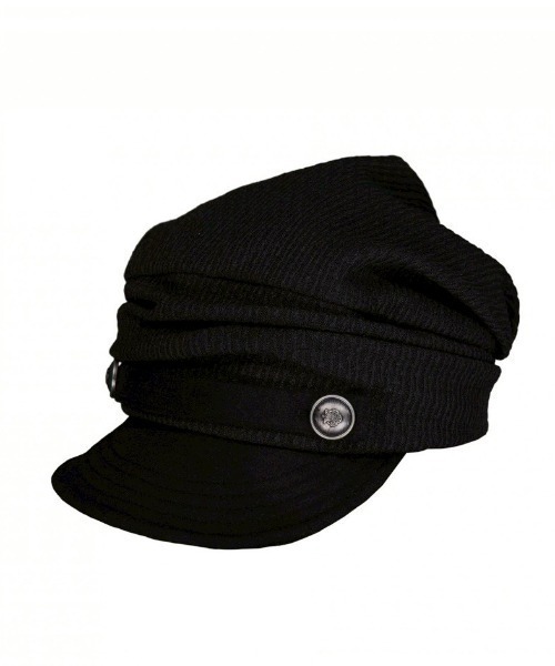 NOT KNOWING(ノットノーイング)の「【NOT KNOWING】Draped Button Knit Cap / 【ノットノーイング】ドレープドボタンニットキャップ<着用画像あり>(キャップ・レディース・ブラック/グレー・ONE SIZE)」の13枚目の写真