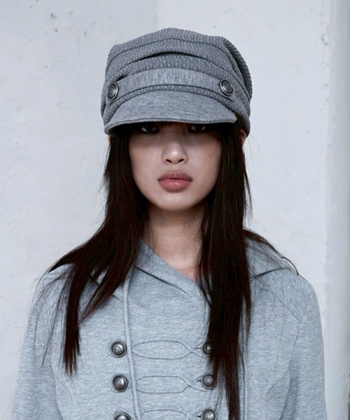 NOT KNOWING(ノットノーイング)の「【NOT KNOWING】Draped Button Knit Cap / 【ノットノーイング】ドレープドボタンニットキャップ<着用画像あり>(キャップ・レディース・ブラック/グレー・ONE SIZE)」の22枚目の写真