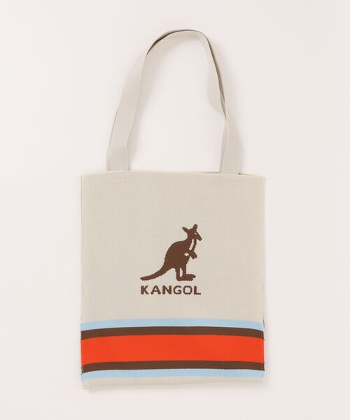 KANGOL(カンゴール)の「【KANGOL/カンゴール】ニットTOTE BAG / トートバッグ(トートバッグ・メンズ・オフホワイト/ネイビー・FREE)」の1枚目の写真