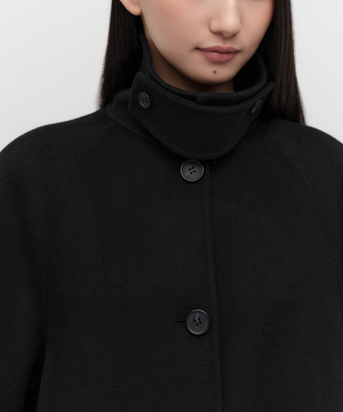 MUSINSA STANDARD WOMAN（ムシンサスタンダードウーマン）の「ウィメンズカシミヤブレンドハンドメイドハーフバルマカンローブコート[ブラック]（チェスターコート・レディース・その他・MEDIUM/LARGE/SMALL）」の5枚目の写真