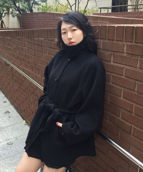 MUSINSA STANDARD WOMAN（ムシンサスタンダードウーマン）の「ウィメンズカシミヤブレンドハンドメイドハーフバルマカンローブコート[ブラック]（チェスターコート・レディース・その他・MEDIUM/LARGE/SMALL）」の12枚目の写真