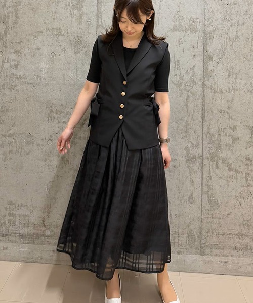 ST.ROONEY（セントルーニー）の「テーラードリボンジレ【低身長・小柄女性向け】（ベスト・レディース・ブラック/ホワイト/ベージュ・XS）」の9枚目の写真