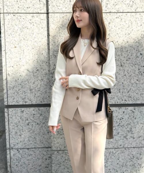 ST.ROONEY（セントルーニー）の「テーラードリボンジレ【低身長・小柄女性向け】（ベスト・レディース・ブラック/ホワイト/ベージュ・XS）」の10枚目の写真