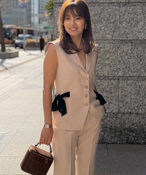 ST.ROONEY（セントルーニー）の「テーラードリボンジレ【低身長・小柄女性向け】（ベスト・レディース・ブラック/ホワイト/ベージュ・XS）」の11枚目の写真