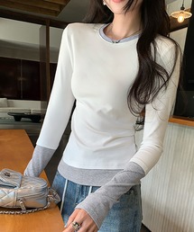 フェイクレイヤードカットソー