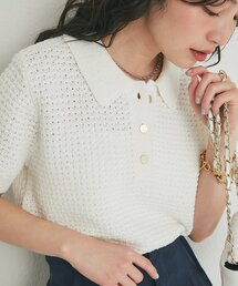 La boutique BonBon（ラブティックボンボン）の「【コロンとしたフォルムが可愛い】ペーパーヤーンポロニット（ニット/セーター）」