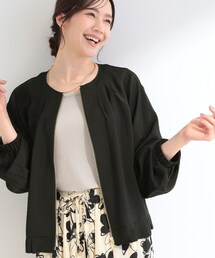 SHOO・LA・RUE（シューラルー）の「【洗濯機可/UV/S-LL】程よい透け感 襟元タック シアーブルゾン（ブルゾン）」