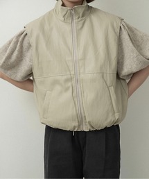 lawgy | stand neck zip front panel vest / スタンドネックジップフロントパネルベスト(ベスト)