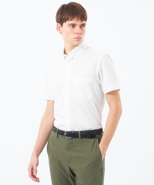 MACKINTOSH PHILOSOPHY(マッキントッシュ フィロソフィー)の「トロッター 半袖ボタンダウン トリコットジャージー(シャツ/ブラウス・メンズ・ブルー系その他7/パープル系その他7/ホワイト/ブルー系その他3・38/40)」の2枚目の写真