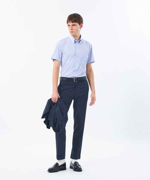 MACKINTOSH PHILOSOPHY(マッキントッシュ フィロソフィー)の「トロッター 半袖ボタンダウン トリコットジャージー(シャツ/ブラウス・メンズ・ブルー系その他7/パープル系その他7/ホワイト/ブルー系その他3・38/40)」の6枚目の写真