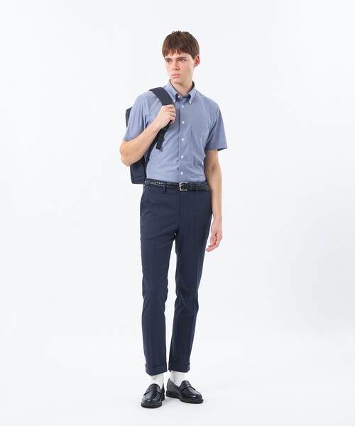 MACKINTOSH PHILOSOPHY(マッキントッシュ フィロソフィー)の「トロッター 半袖ボタンダウン トリコットジャージー(シャツ/ブラウス・メンズ・ブルー系その他7/パープル系その他7/ホワイト/ブルー系その他3・38/40)」の7枚目の写真