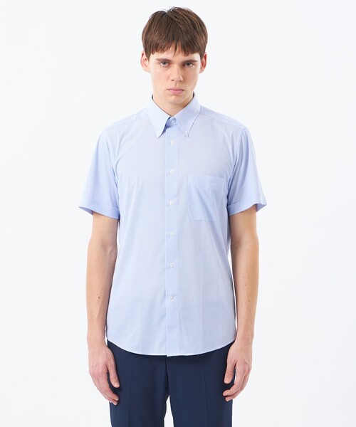 MACKINTOSH PHILOSOPHY(マッキントッシュ フィロソフィー)の「トロッター 半袖ボタンダウン トリコットジャージー(シャツ/ブラウス・メンズ・ブルー系その他7/パープル系その他7/ホワイト/ブルー系その他3・38/40)」の9枚目の写真