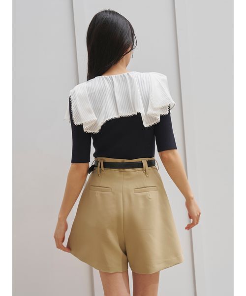 SNIDEL(スナイデル)の「シンプルショートパンツ(その他パンツ・レディース・ベージュ/アイボリー/ブラック・0/1)」の12枚目の写真