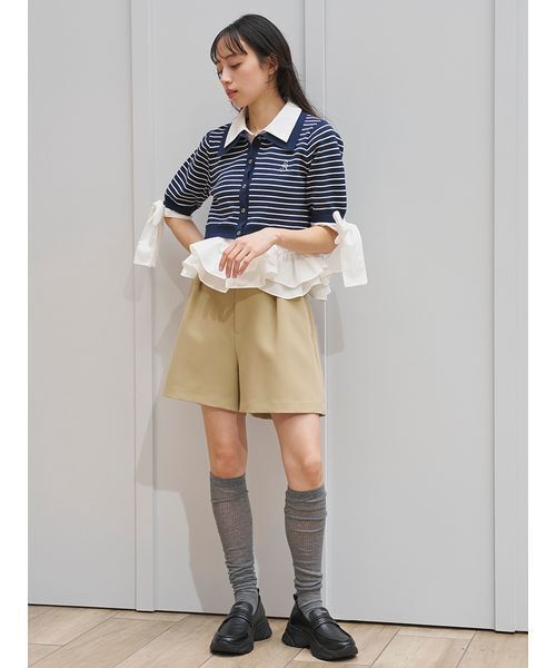 SNIDEL(スナイデル)の「シンプルショートパンツ(その他パンツ・レディース・ベージュ/アイボリー/ブラック・0/1)」の11枚目の写真