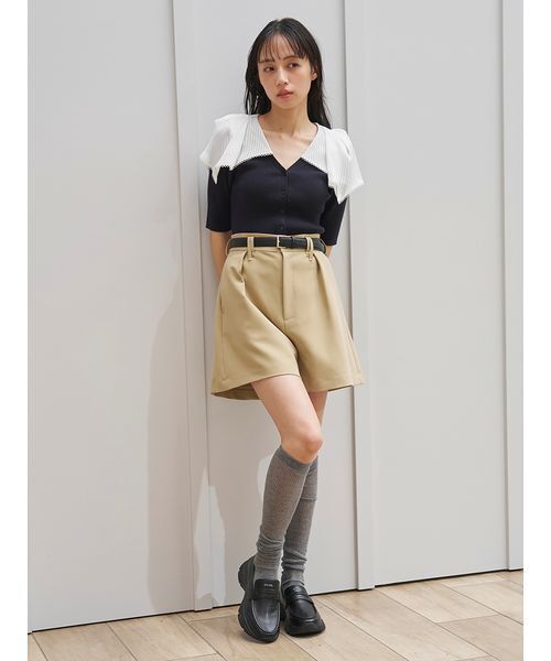 SNIDEL(スナイデル)の「シンプルショートパンツ(その他パンツ・レディース・ベージュ/アイボリー/ブラック・0/1)」の10枚目の写真