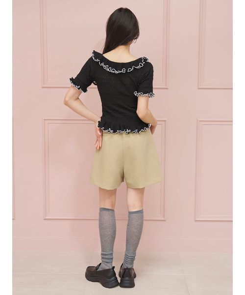 SNIDEL(スナイデル)の「シンプルショートパンツ(その他パンツ・レディース・ベージュ/アイボリー/ブラック・0/1)」の8枚目の写真