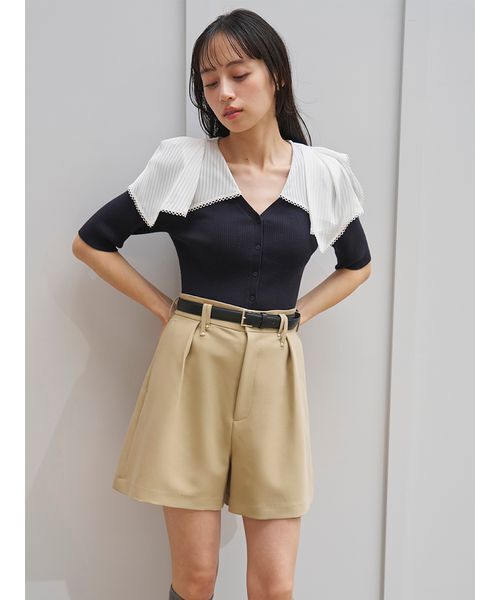 SNIDEL(スナイデル)の「シンプルショートパンツ(その他パンツ・レディース・ベージュ/アイボリー/ブラック・0/1)」の22枚目の写真