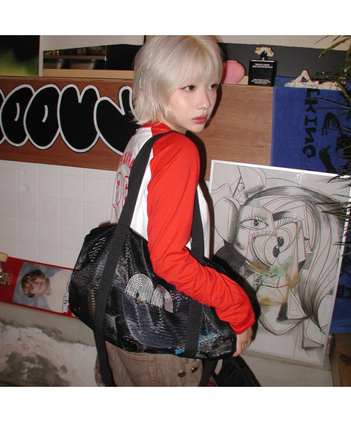 NOT NEW(ナットニュー)の「Mesh Boston Bag Black(ボストンバッグ・レディース・ブラック・FREE)」の1枚目の写真