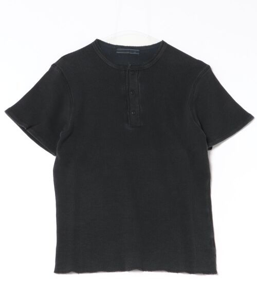 Revo.(レボ)の「ピグメント加工 サーマル ヘンリーネック 半袖Tシャツ【UNISEX】(Tシャツ/カットソー・メンズ・ホワイト/ネイビー/ブラック/カーキ・M/L/XL)」の1枚目の写真