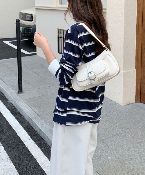 LA VORAGINE(ラ ヴォラジネ)の「2WAY レトロ ベルトデザイン ショルダーバッグ(ショルダーバッグ・レディース・ブラック/モカ/ブラウン/レッド/ホワイト/シルバー・FREE)」の11枚目の写真