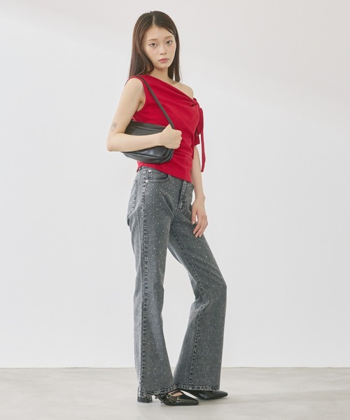 P.V.T（ピーブイティー）の「ワンショルダーアレンジデザインPO（Tシャツ/カットソー・レディース・Black/White/Red・F）」の16枚目の写真