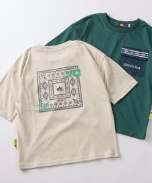 LOGOS park（ロゴスパーク）の「【99】【LOGOS/ロゴス】ロゴポケット付 バックプリント ドライ クルーネックTシャツ/吸水速乾/キッズ（Tシャツ/カットソー）」