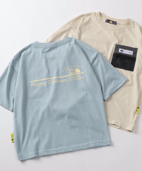 LOGOS(ロゴス)の「【99】【LOGOS/ロゴス】ロゴポケット付 バックプリント ドライ クルーネックTシャツ/吸水速乾/キッズ(Tシャツ/カットソー・キッズ・ブラック/サックスブルー/ブラック系その他/ベージュ系その他/グリーン/ベージュ・130/140/150/160)」の6枚目の写真