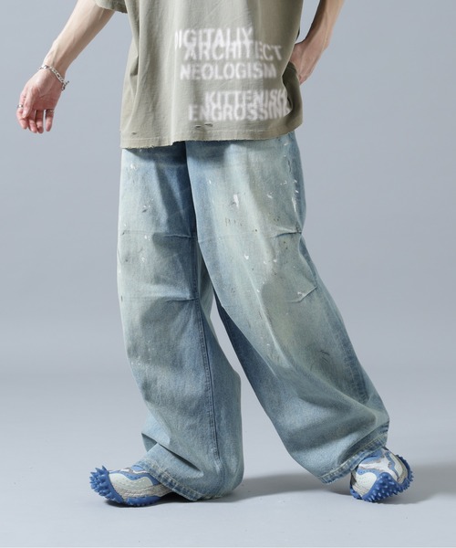 DANKE SCHON(ダンケシェーン)の「DankeSchon/ダンケシェーン/12oz BAGGY JEANS/PAINT(デニムパンツ・メンズ・インディゴブルー・S/M/L)」の1枚目の写真