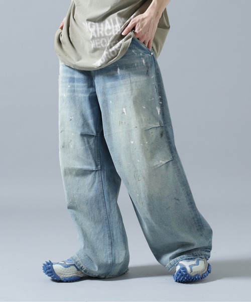DANKE SCHON(ダンケシェーン)の「DankeSchon/ダンケシェーン/12oz BAGGY JEANS/PAINT(デニムパンツ・メンズ・インディゴブルー・S/M/L)」の2枚目の写真