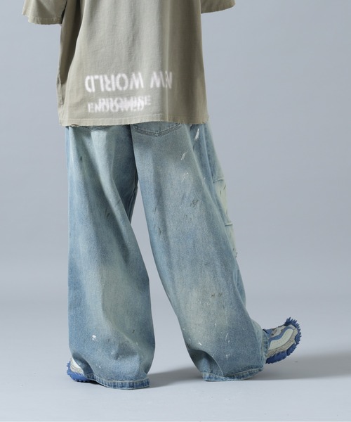 DANKE SCHON(ダンケシェーン)の「DankeSchon/ダンケシェーン/12oz BAGGY JEANS/PAINT(デニムパンツ・メンズ・インディゴブルー・S/M/L)」の4枚目の写真