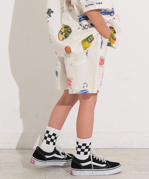 Ocean&Ground(オーシャン&グラウンド)の「ペイントアートショーツ/セットアップ可(その他パンツ・キッズ・チャコール/アイボリー・100/90/140/130/120/110)」の3枚目の写真