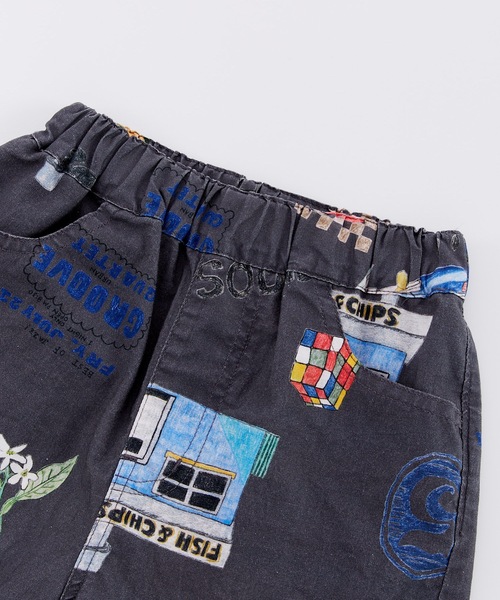 Ocean&Ground(オーシャン&グラウンド)の「ペイントアートショーツ/セットアップ可(その他パンツ・キッズ・チャコール/アイボリー・100/90/140/130/120/110)」の9枚目の写真
