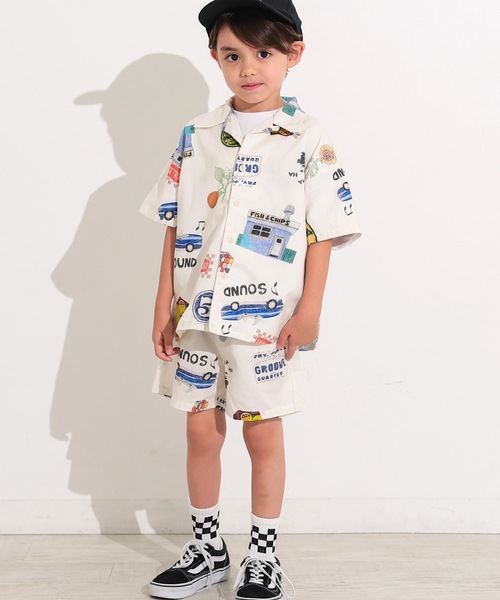 Ocean&Ground(オーシャン&グラウンド)の「ペイントアートショーツ/セットアップ可(その他パンツ・キッズ・チャコール/アイボリー・100/90/140/130/120/110)」の17枚目の写真