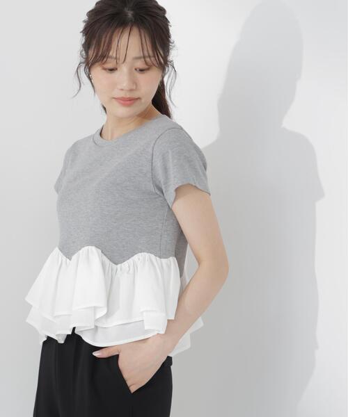PROPORTION BODY DRESSING(プロポーションボディドレッシング)の「<a>ホイップフリルTシャツ / 1216269501(Tシャツ/カットソー・レディース・ブラック/グレー系その他/ホワイト・FREE)」の3枚目の写真