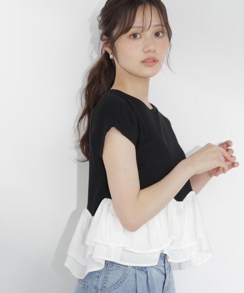 PROPORTION BODY DRESSING(プロポーションボディドレッシング)の「<a>ホイップフリルTシャツ / 1216269501(Tシャツ/カットソー・レディース・ブラック/グレー系その他/ホワイト・FREE)」の4枚目の写真