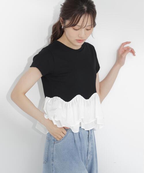 PROPORTION BODY DRESSING(プロポーションボディドレッシング)の「<a>ホイップフリルTシャツ / 1216269501(Tシャツ/カットソー・レディース・ブラック/グレー系その他/ホワイト・FREE)」の5枚目の写真