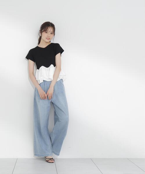 PROPORTION BODY DRESSING(プロポーションボディドレッシング)の「<a>ホイップフリルTシャツ / 1216269501(Tシャツ/カットソー・レディース・ブラック/グレー系その他/ホワイト・FREE)」の6枚目の写真